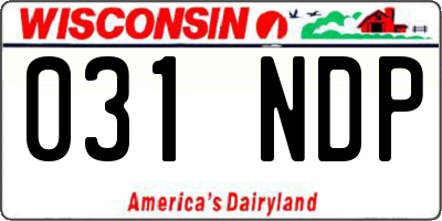 WI license plate 031NDP
