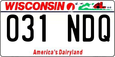 WI license plate 031NDQ