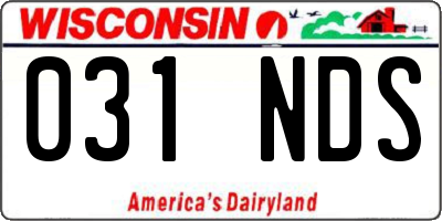 WI license plate 031NDS