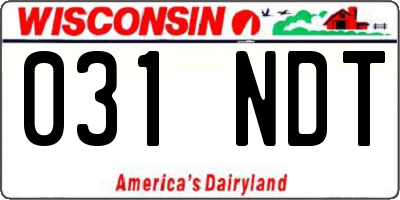 WI license plate 031NDT