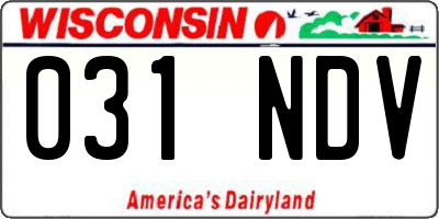WI license plate 031NDV