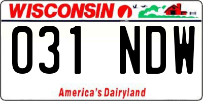 WI license plate 031NDW