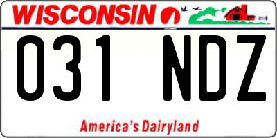 WI license plate 031NDZ