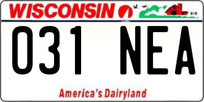 WI license plate 031NEA