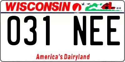 WI license plate 031NEE