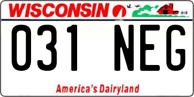 WI license plate 031NEG