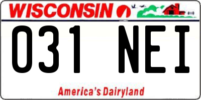 WI license plate 031NEI