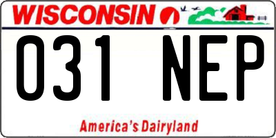 WI license plate 031NEP