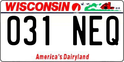 WI license plate 031NEQ