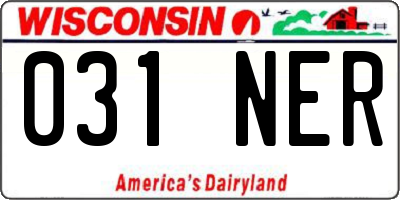 WI license plate 031NER