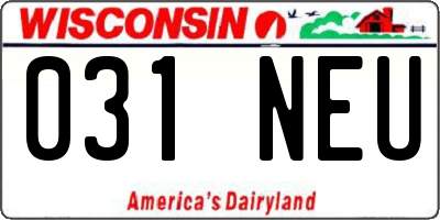WI license plate 031NEU