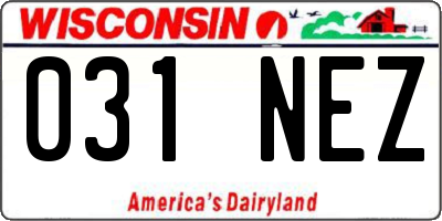 WI license plate 031NEZ