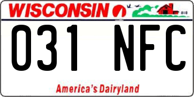 WI license plate 031NFC