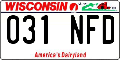 WI license plate 031NFD