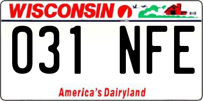 WI license plate 031NFE