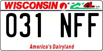 WI license plate 031NFF