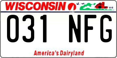 WI license plate 031NFG