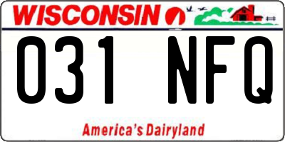 WI license plate 031NFQ