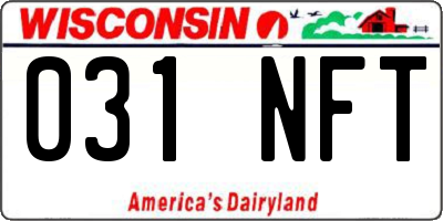 WI license plate 031NFT