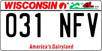 WI license plate 031NFV