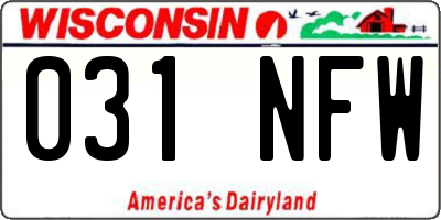 WI license plate 031NFW