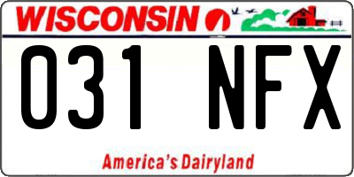 WI license plate 031NFX