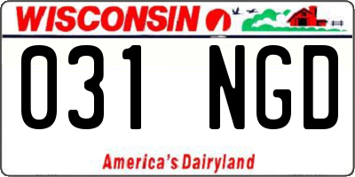 WI license plate 031NGD