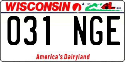 WI license plate 031NGE