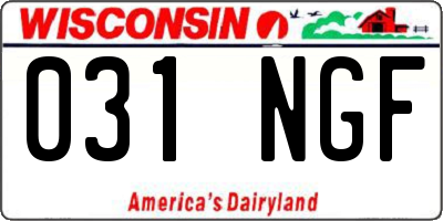WI license plate 031NGF