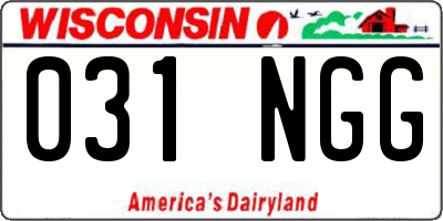 WI license plate 031NGG