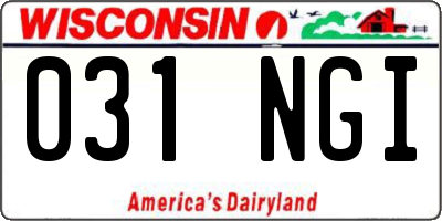 WI license plate 031NGI