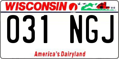 WI license plate 031NGJ