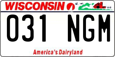WI license plate 031NGM