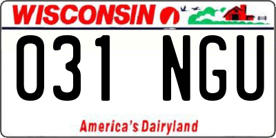WI license plate 031NGU