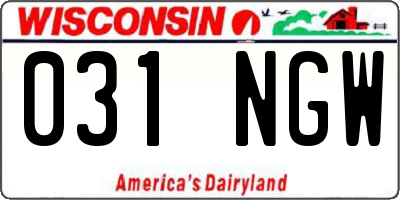 WI license plate 031NGW