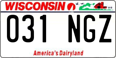 WI license plate 031NGZ