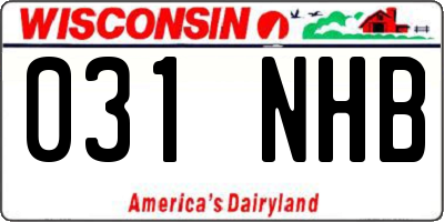 WI license plate 031NHB