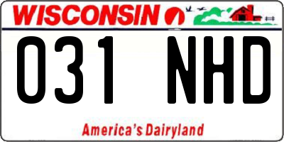 WI license plate 031NHD