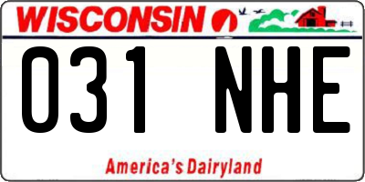 WI license plate 031NHE