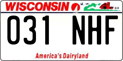 WI license plate 031NHF