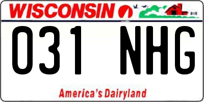 WI license plate 031NHG