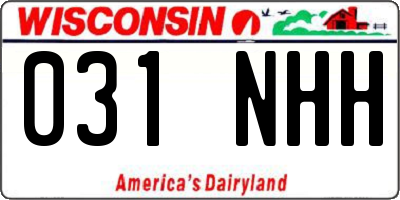WI license plate 031NHH