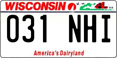 WI license plate 031NHI