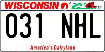 WI license plate 031NHL