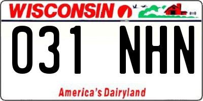 WI license plate 031NHN