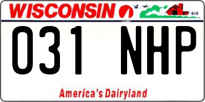 WI license plate 031NHP