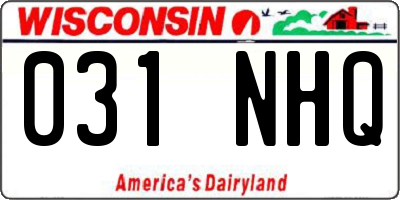 WI license plate 031NHQ