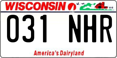WI license plate 031NHR