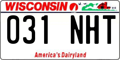 WI license plate 031NHT