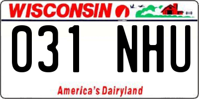 WI license plate 031NHU